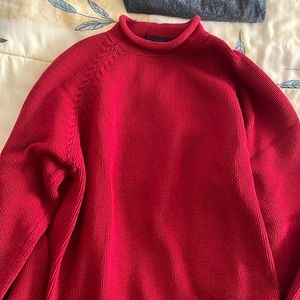 J crew mens crew turtleneck red sweater